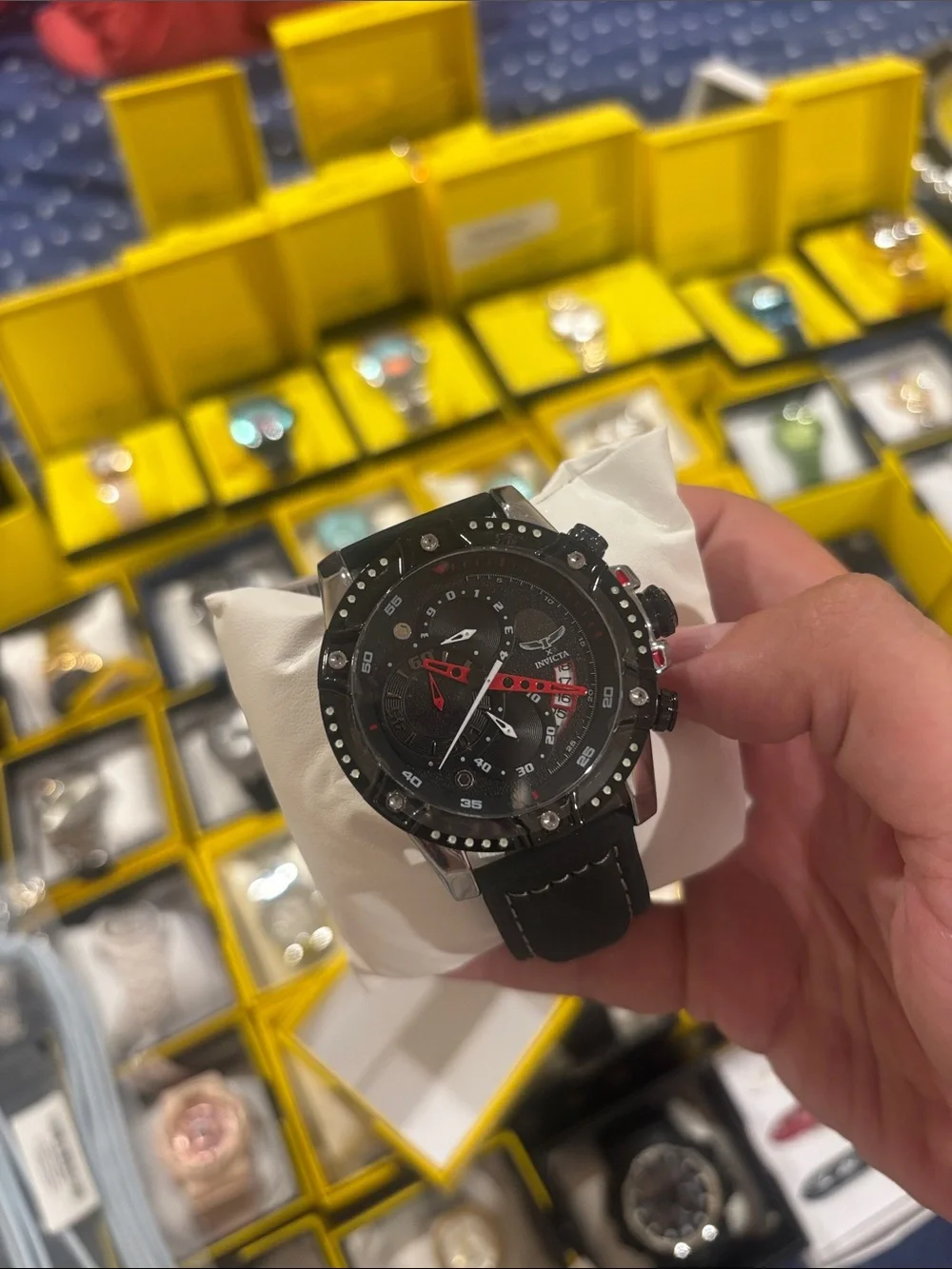 S1 Rally Black Men's Chronograph Sport Watch with Red Accents